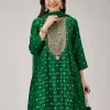 Green Bandhani Banarasi Dhoti Set With Gotta Work