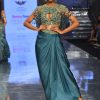 Sea Green Dhoti Crop Top Set In Satin Organza With Embroidery - NOOR 2022