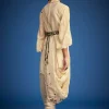 Cream Tissue Embroidered Dhoti Set