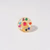 Multi Floral and Geometric Motif Kundan Ring