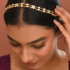 1007-white-and-gold-kundan-encrusted-mathapatti-1.webp White and Gold Kundan Encrusted Mathapatti
