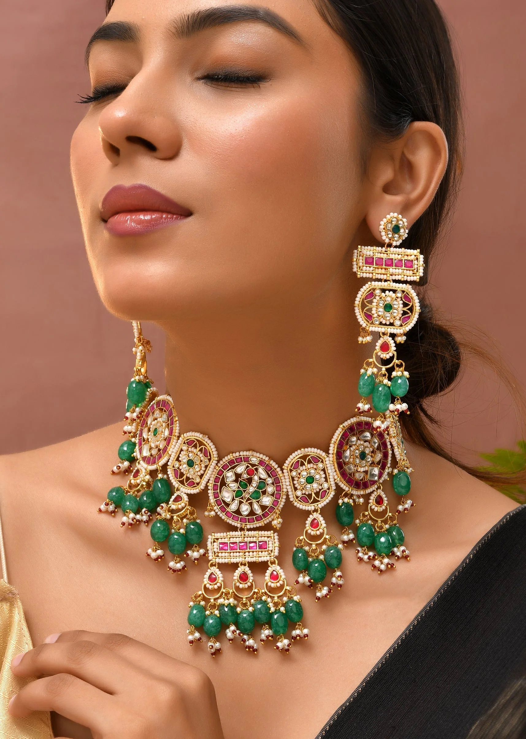 1012-multi-kundan-bead-drop-necklace-and-earrings-set-1.webp Multi Kundan Bead Drop Necklace and Earrings Set