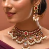 1013-red-multi-necklace-set-with-pachi-kundan-1.webp Red Multi Necklace Set With Pachi Kundan