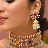 1015-multi-colored-mint-green-necklace-set-with-pachi-kundan-1.webp Multi Colored Mint Green Necklace Set With Pachi Kundan