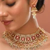 1016-multi-red-necklace-set-with-pachi-kundan-1.webp Multi Red Necklace Set With Pachi Kundan