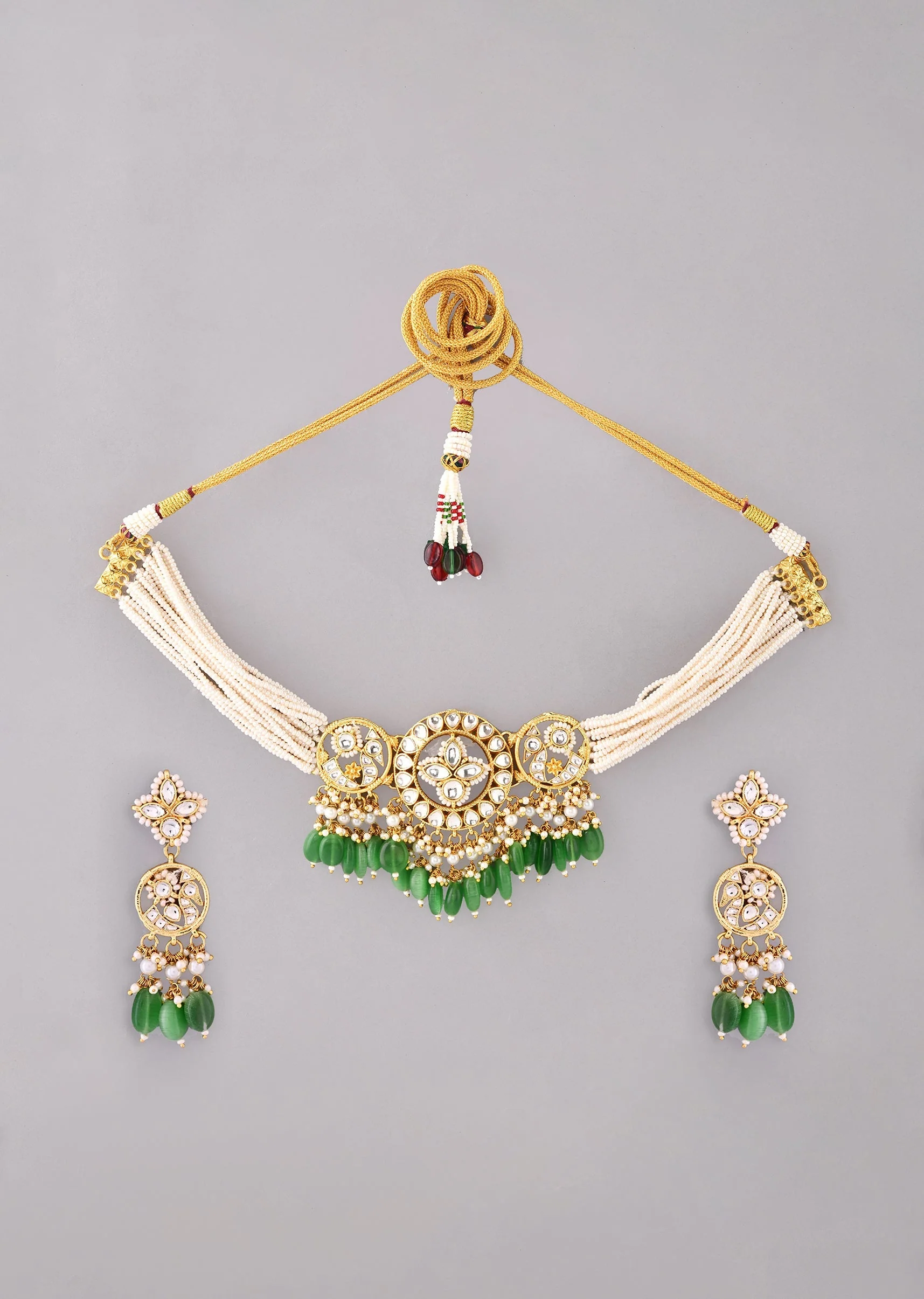 1017-green-kundan-pendant-bead-drop-necklace-and-earrings-set-2.webp Green Kundan Pendant Bead Drop Necklace and Earrings Set