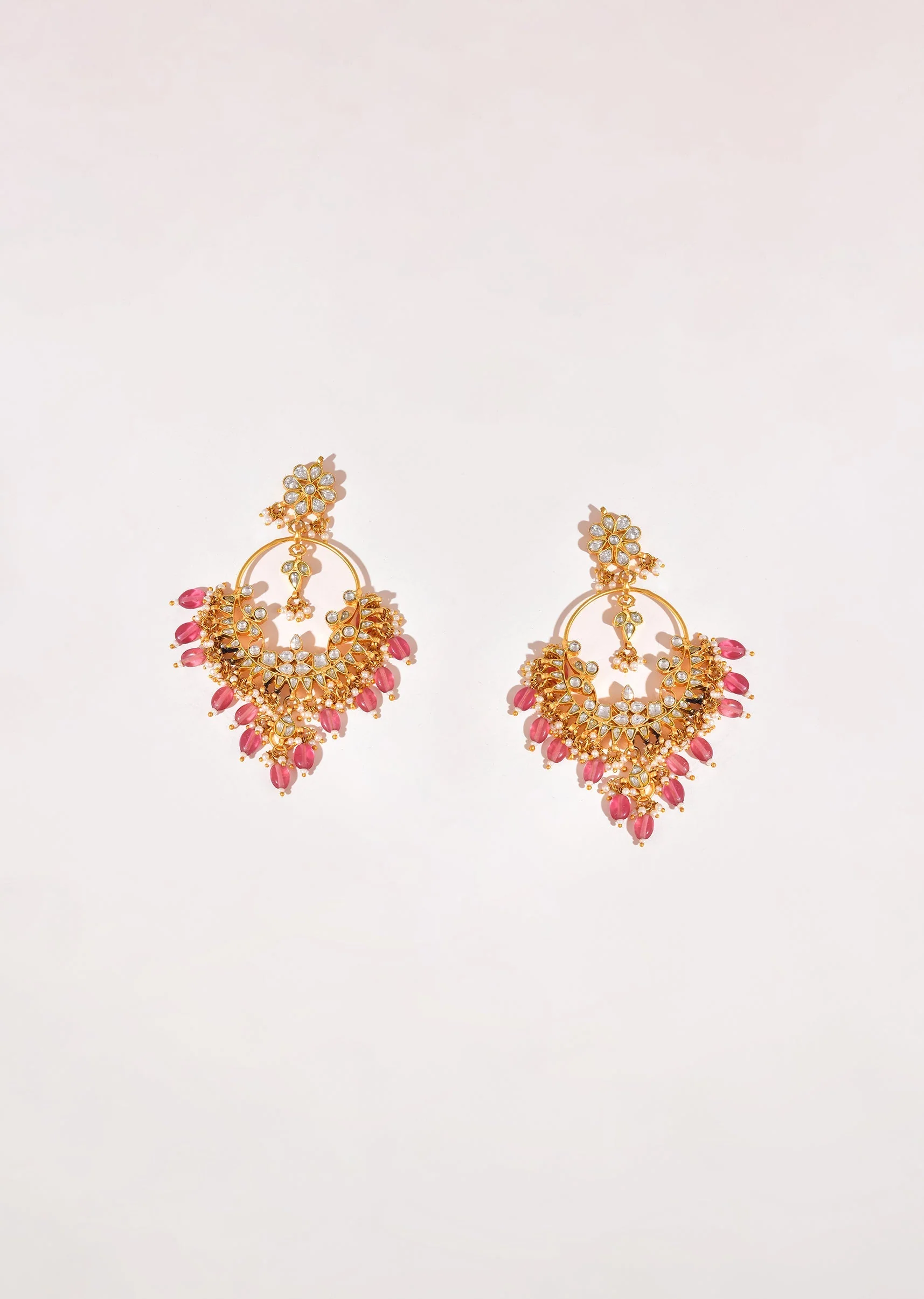 1018-pink-kundan-oversized-bead-drop-earrings-2.webp Pink Kundan Oversized Bead Drop Earrings
