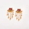 Earrings With Multi color Pachi Kundan Work
