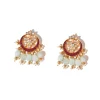 Red Kundan Stone Drop Chandbalis
