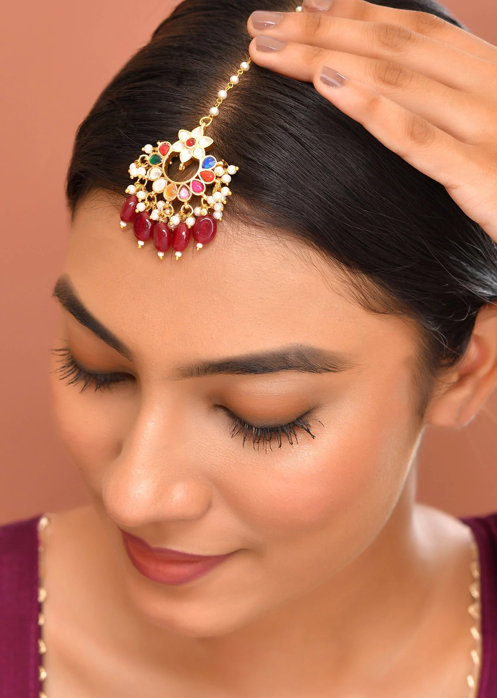 1024-red-multi-colored-earrings-with-pachi-kundan-1.webp Red Multi Colored Earrings With Pachi Kundan
