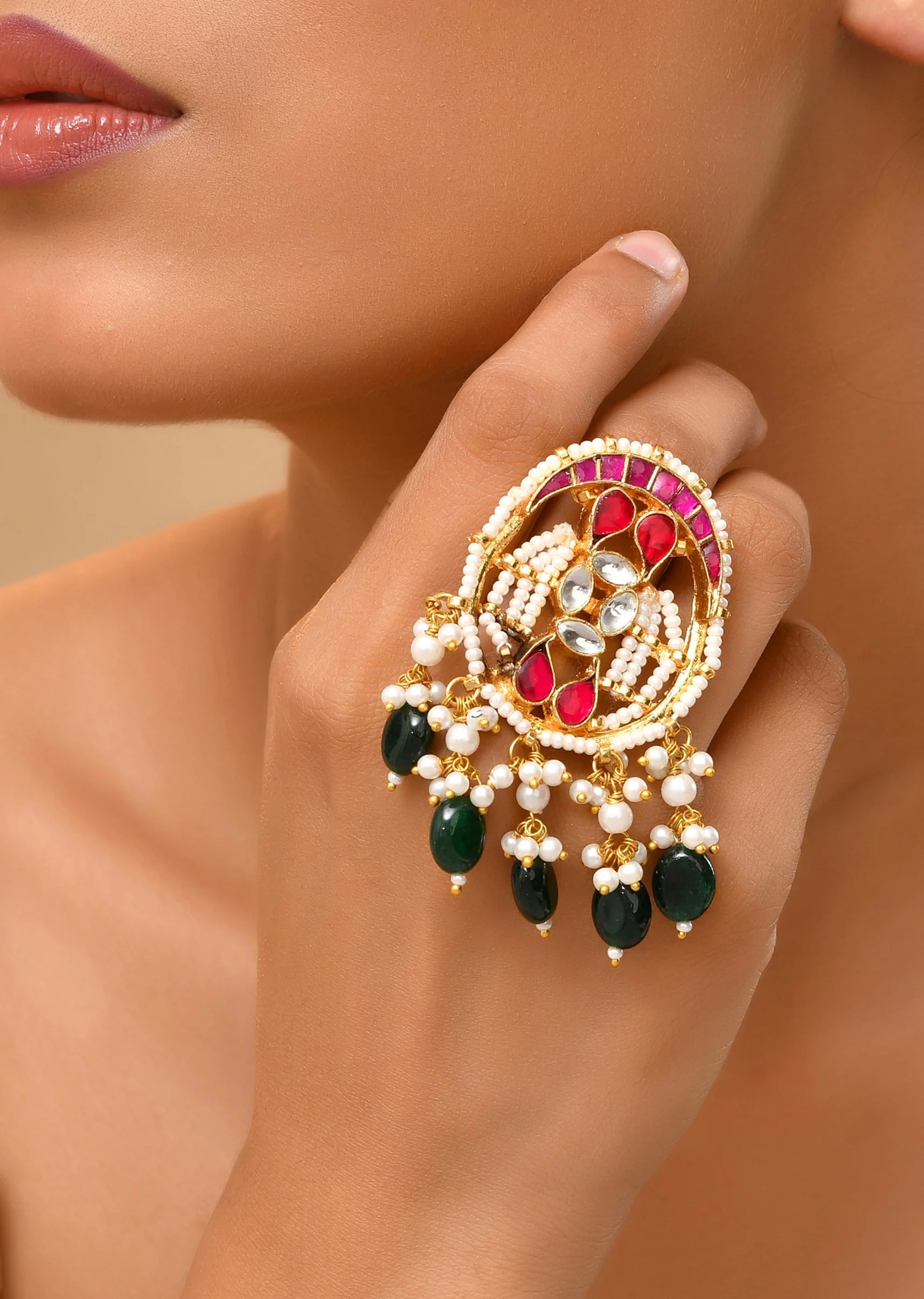 1025-multi-kundan-cluster-bead-drop-statement-ring-1.webp Multi Kundan Cluster Bead Drop Statement Ring
