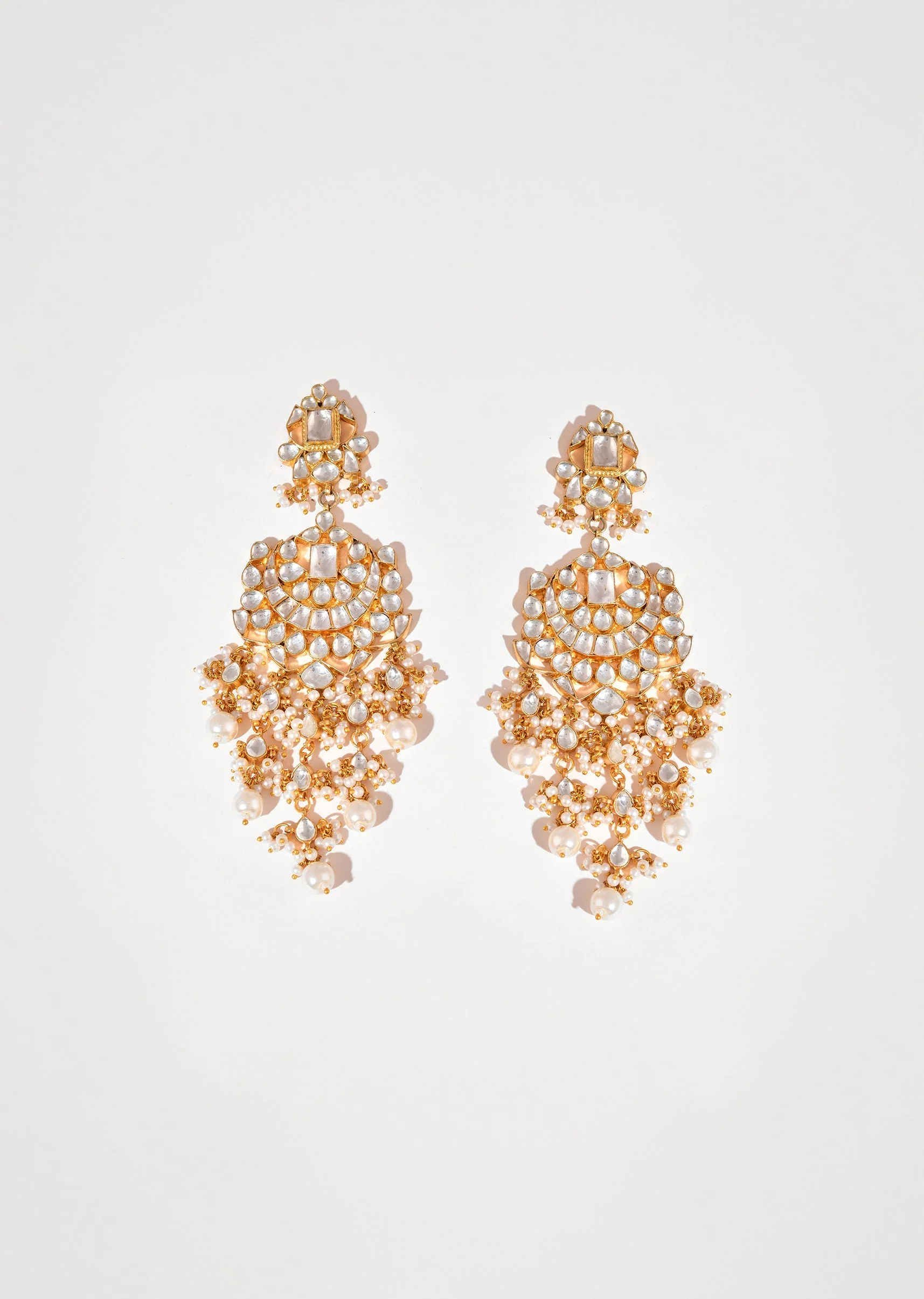 1027-white-earrings-with-pachi-kundan-2.webp White Earrings With Pachi Kundan