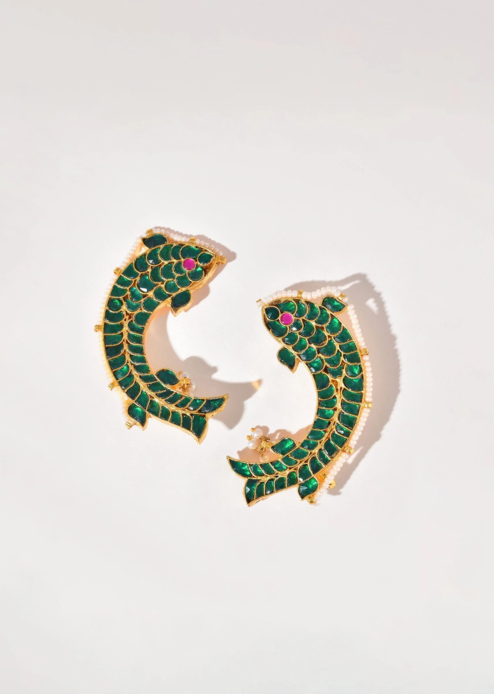 1030-dark-green-earrings-with-pachi-kundan-2.webp Dark Green Earrings With Pachi Kundan