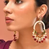 Multi color Earrings With Pachi Kundan