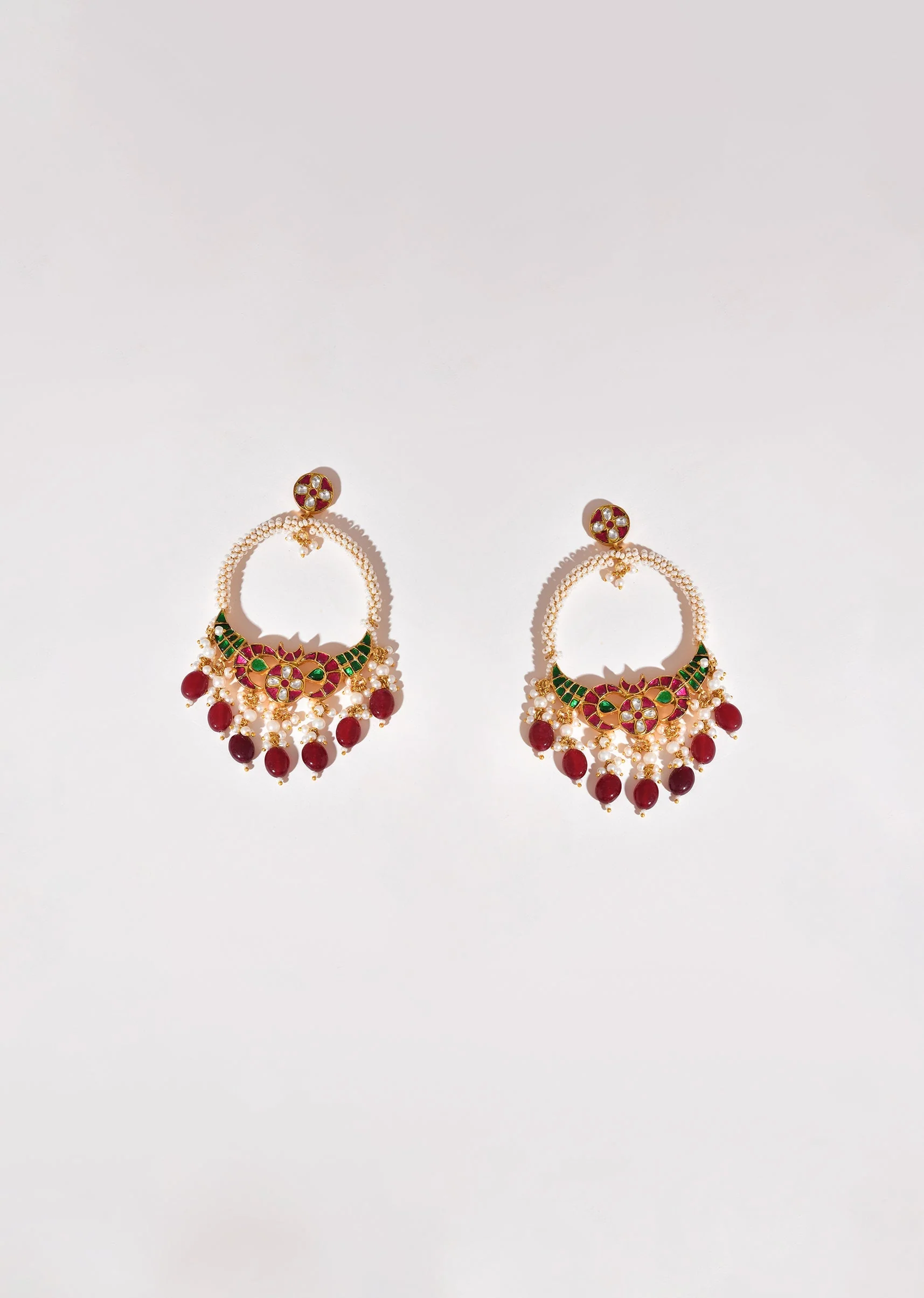 Multi color Earrings With Pachi Kundan