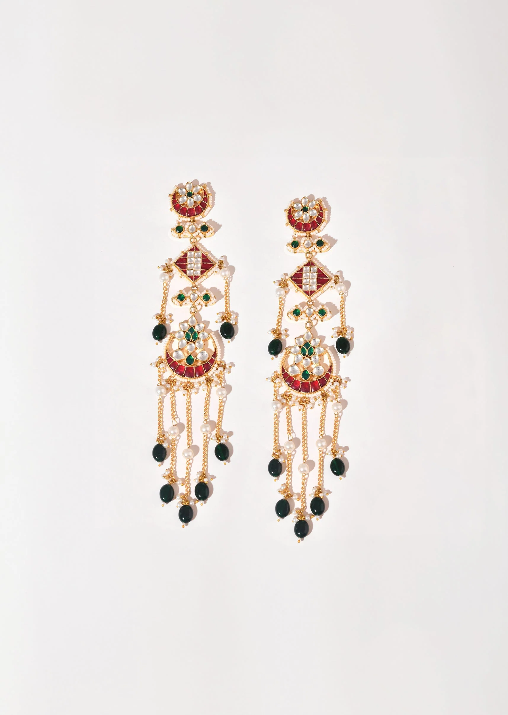 1035-multi-gold-earrings-with-pachi-kundan-2.webp Multi Gold Earrings With Pachi Kundan