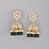 1041-earrings-in-dark-green-with-pachi-kundan-2.webp Earrings In Dark Green With Pachi Kundan