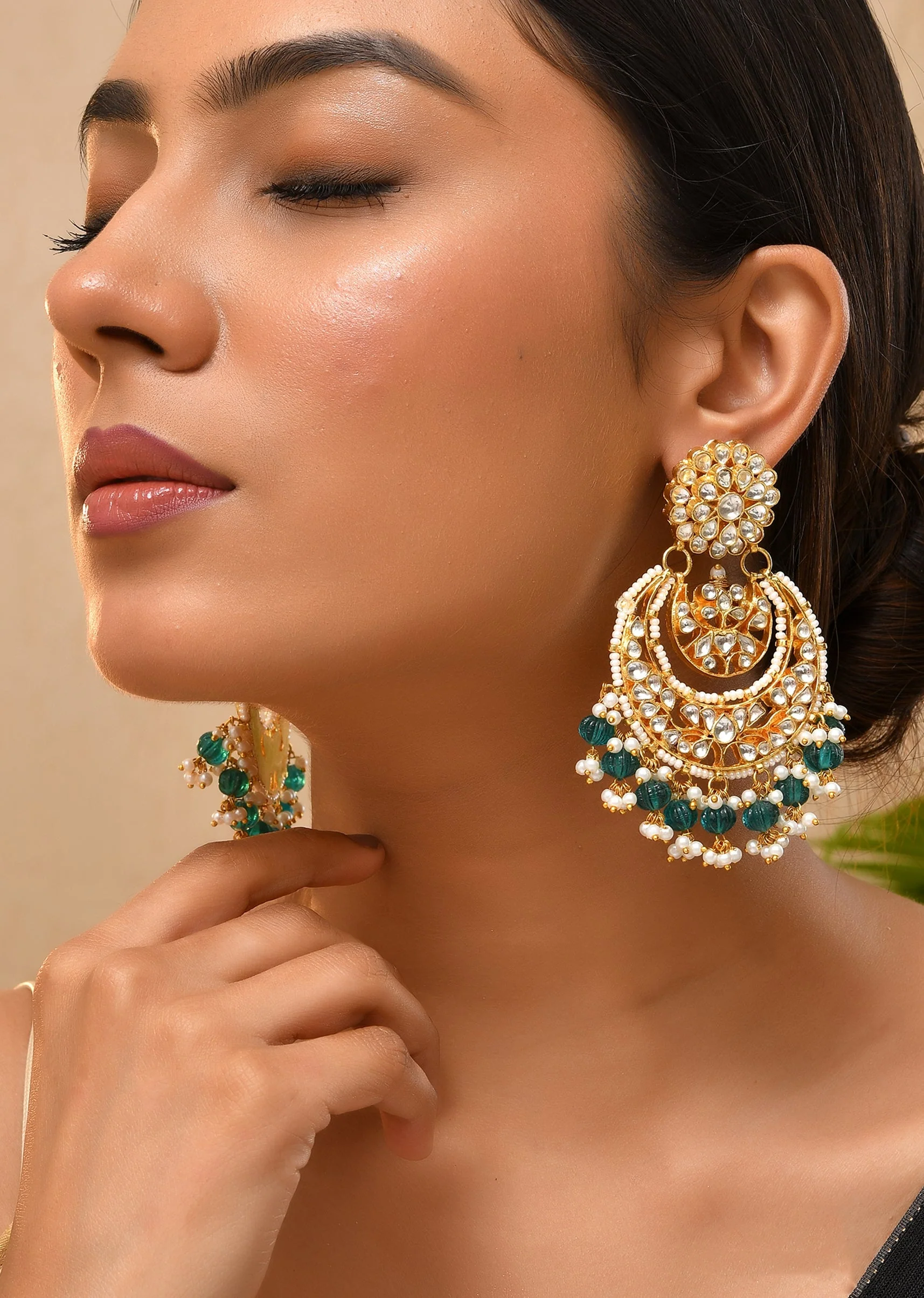 1042-green-kundan-floral-chandbalis-1.webp Green Kundan Floral Chandbalis