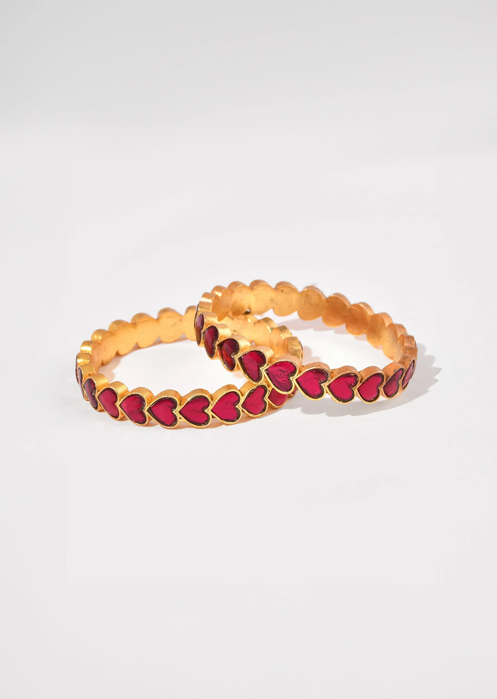 1045-red-kundan-heart-motif-bangle-set-of-two-2.webp Red Kundan Heart Motif Bangle Set of Two