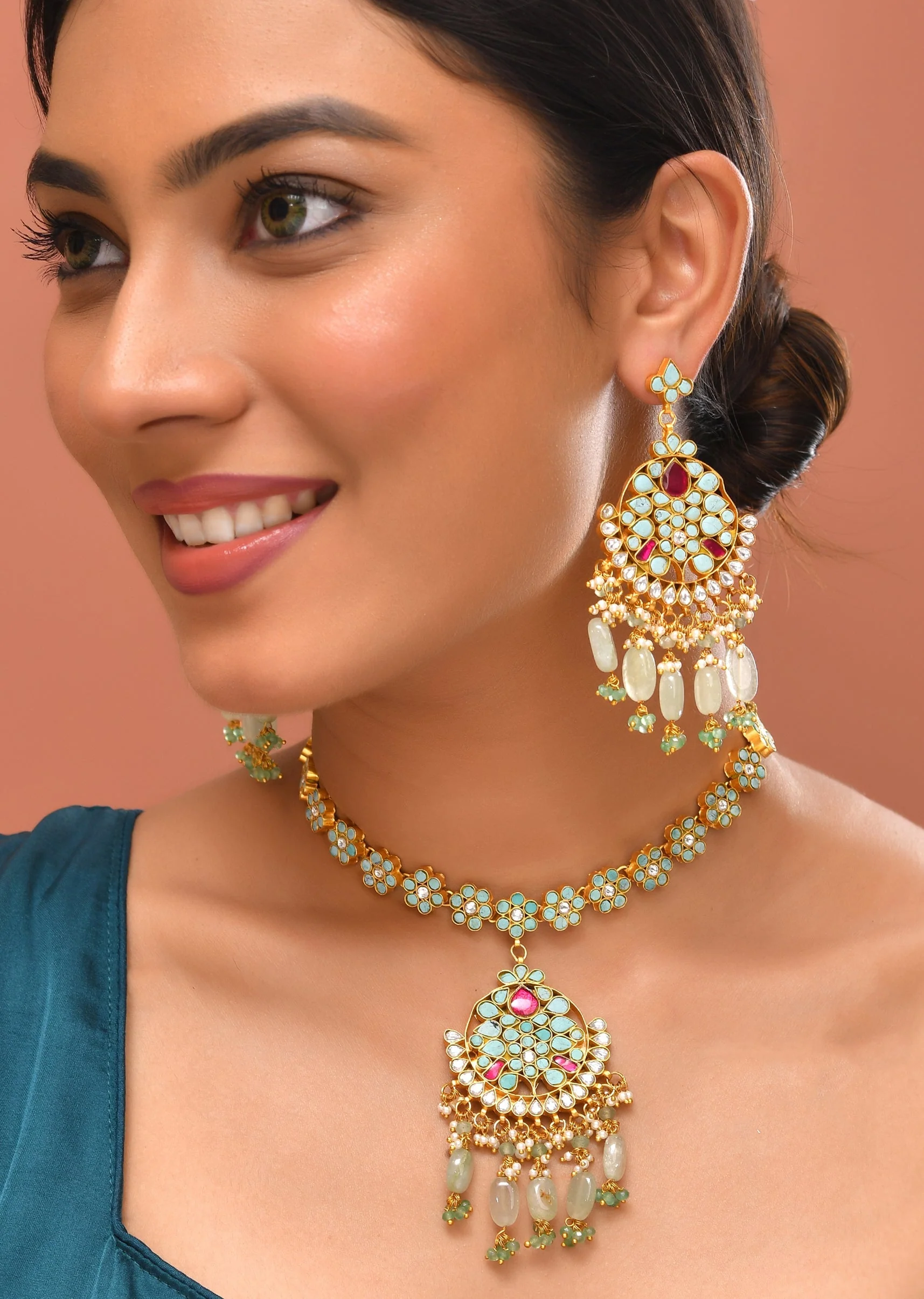 1047-aqua-blue-multi-necklace-set-with-pachi-kundan-1.webp Aqua Blue Multi Necklace Set With Pachi Kundan