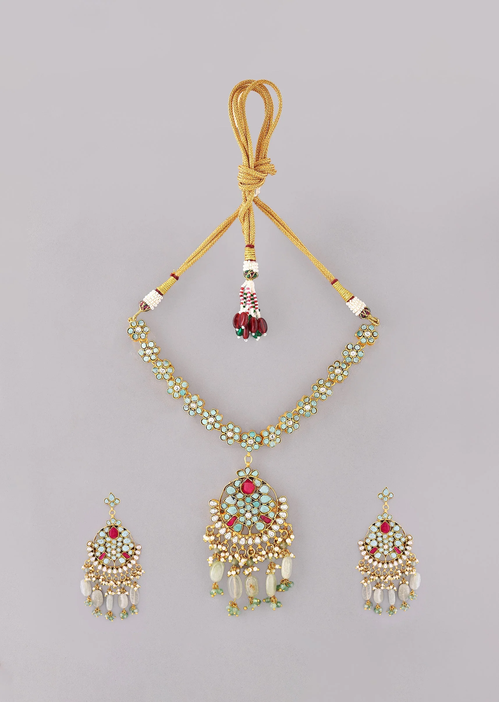 1047-aqua-blue-multi-necklace-set-with-pachi-kundan-2.webp Aqua Blue Multi Necklace Set With Pachi Kundan