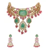 Multicolor Stone Bridal Choker Necklace Set