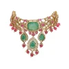 Multicolor Stone Bridal Choker Necklace Set
