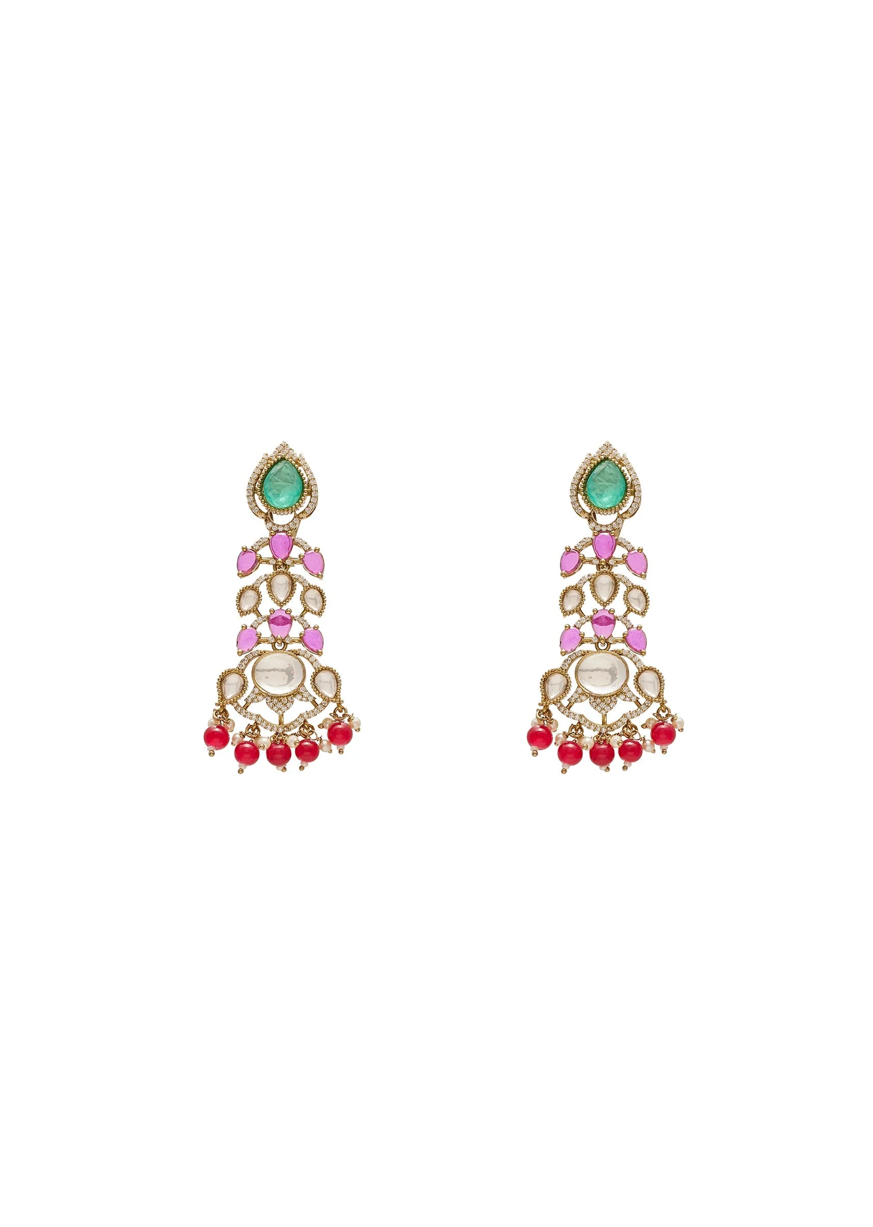 Multicolor Stone Bridal Choker Necklace Set