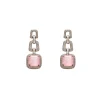 Pink Crystal And Black Bead Statement Necklace Set