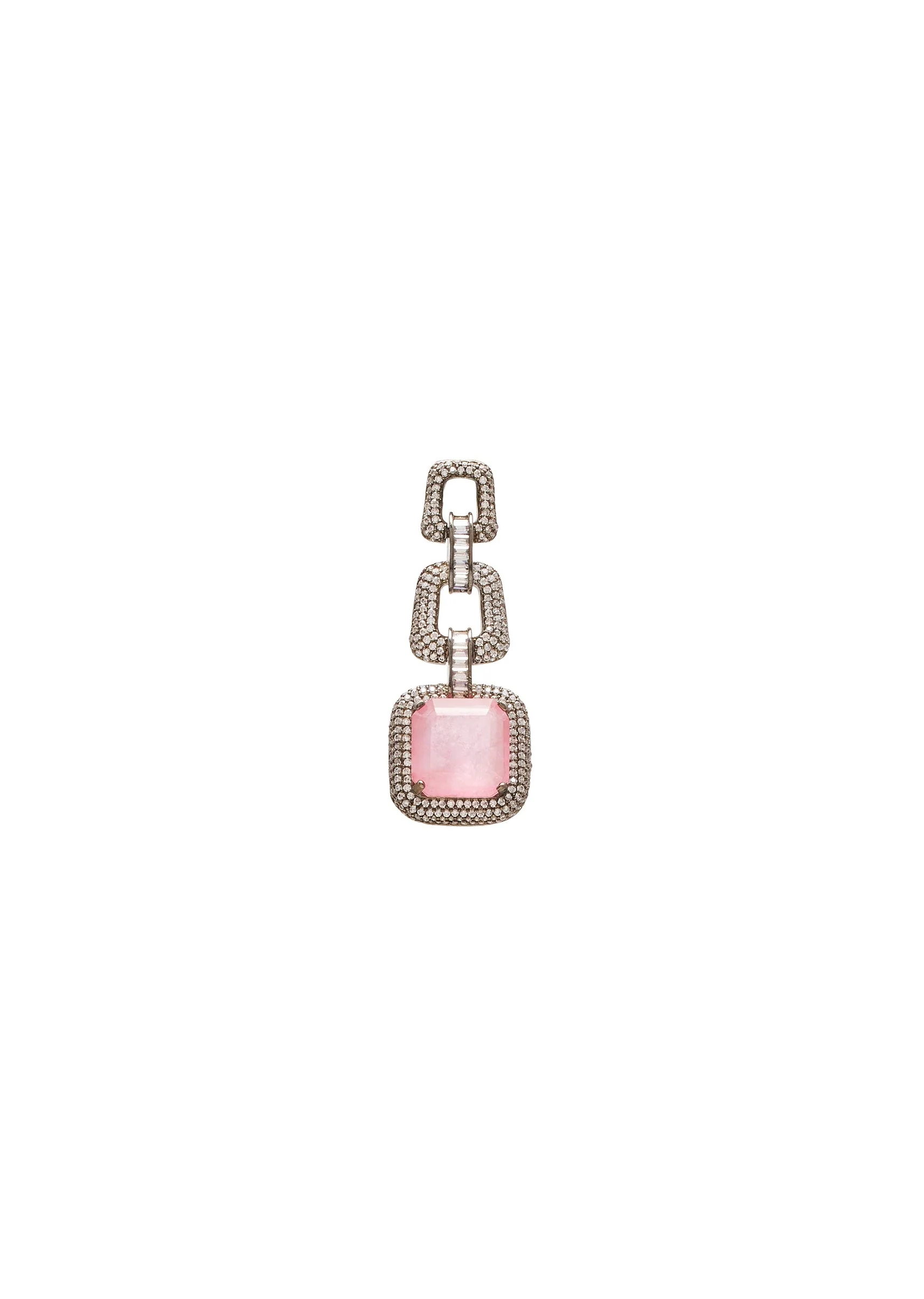 Pink Crystal And Black Bead Statement Necklace Set