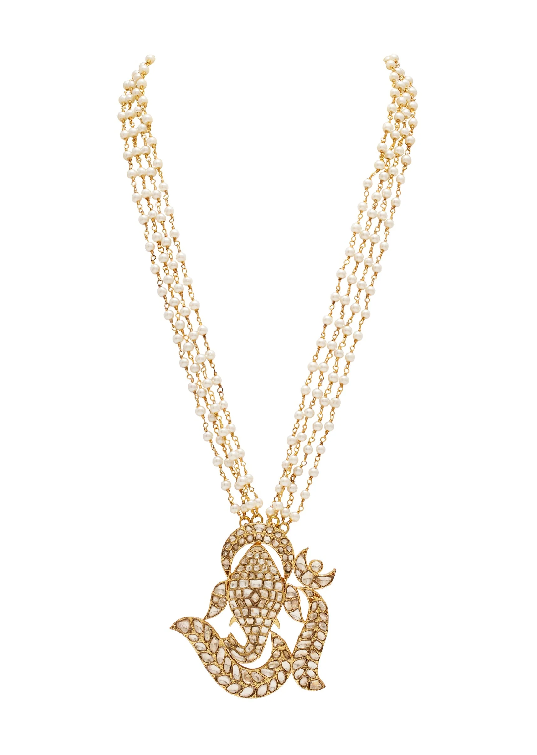 1052-antique-gold-kundan-polki-long-necklace-1.webp Antique Gold Kundan Polki Long Necklace
