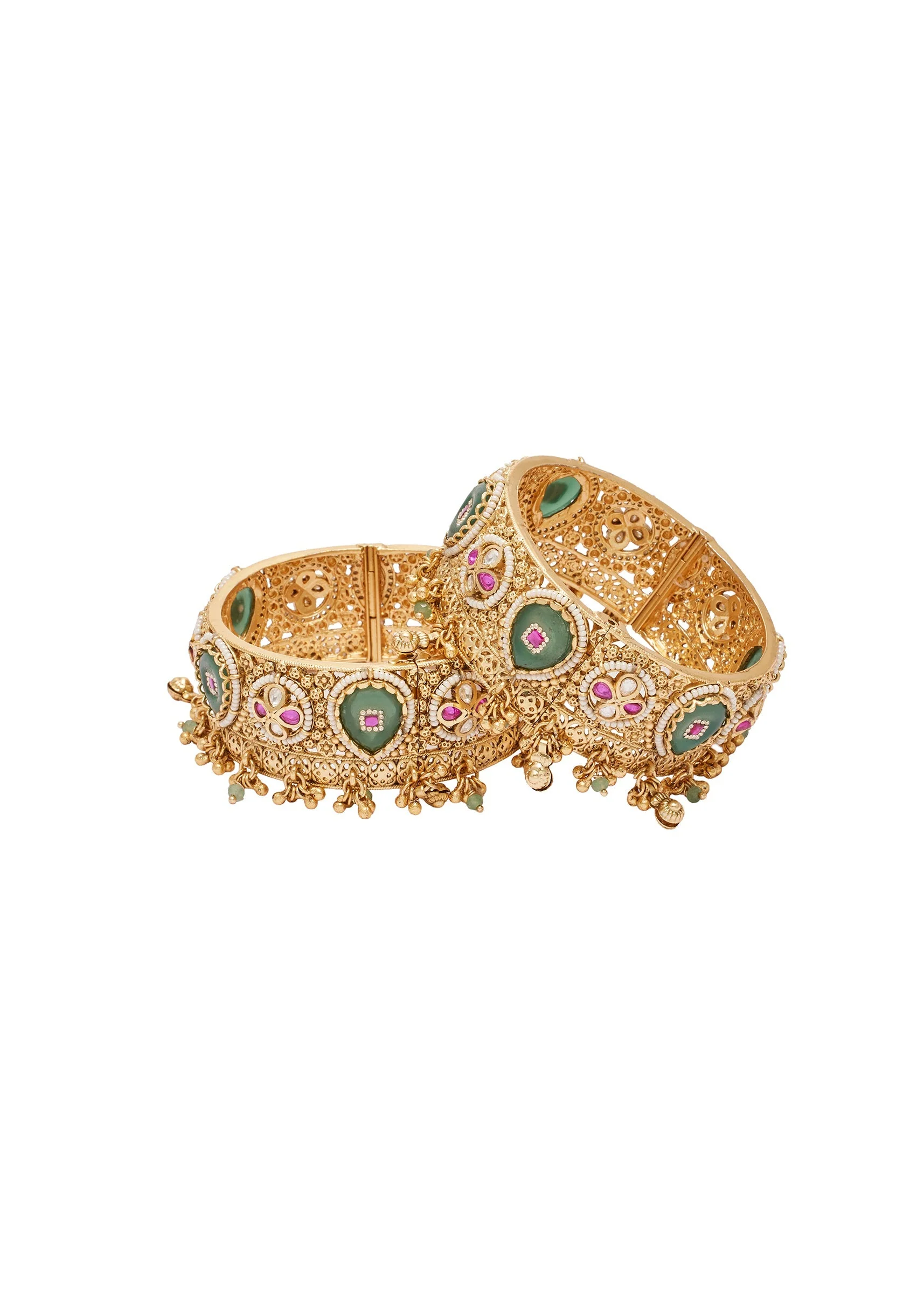 Antique Gold Kundan Kada Set