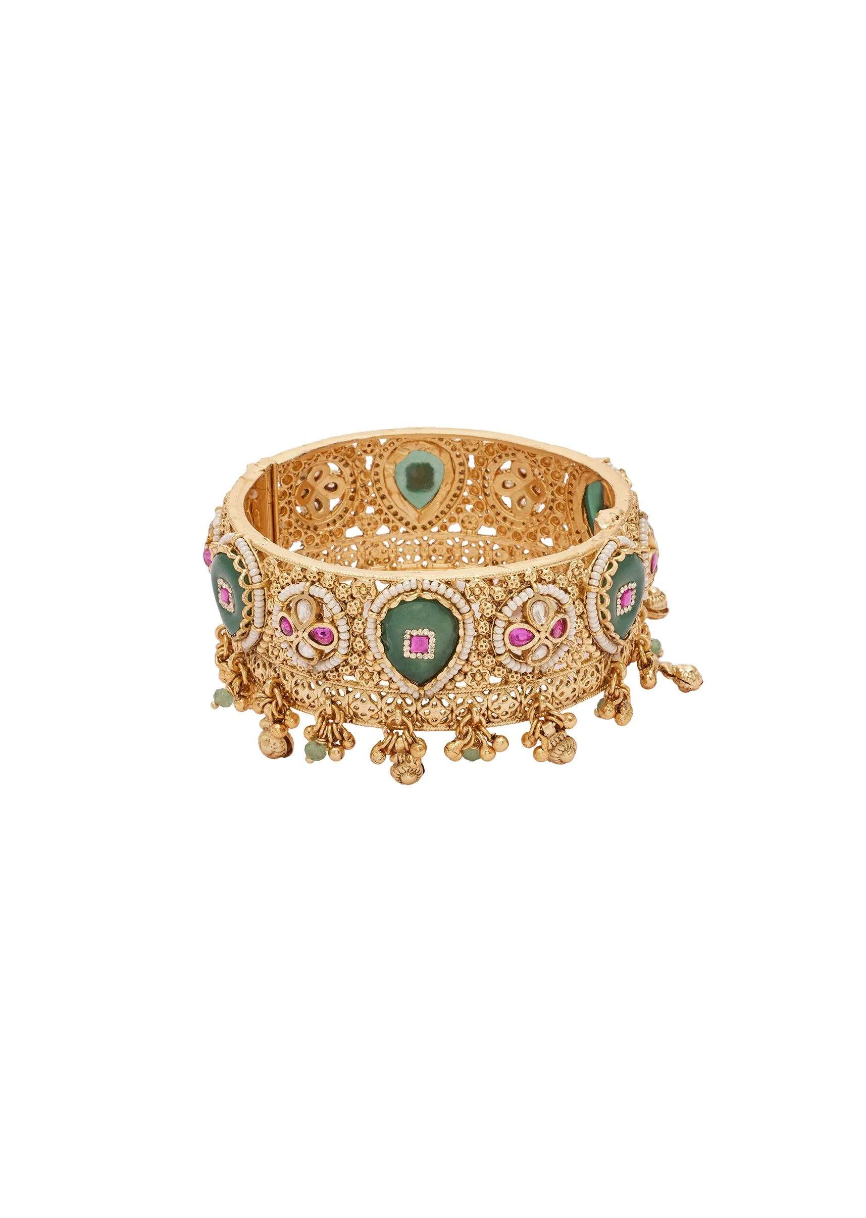 Antique Gold Kundan Kada Set