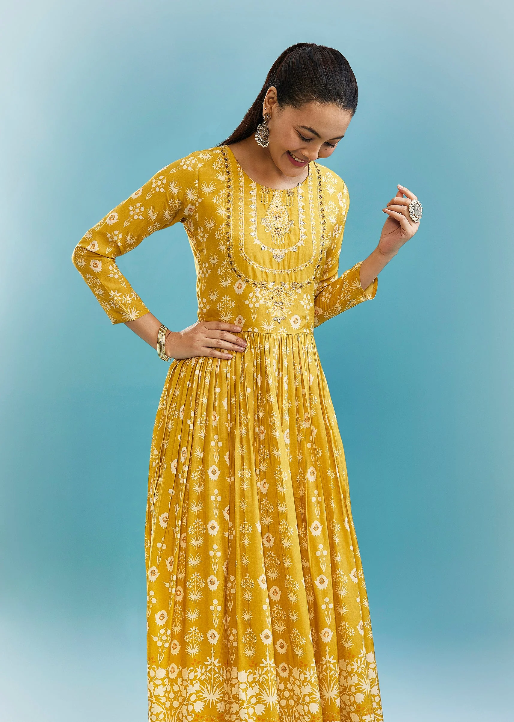 10602-yellow-floral-kurti-with-zari-work-1.webp Yellow Floral Kurti With Zari Work