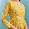 Yellow Floral Kurti With Zari Work