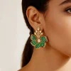 Green Kundan Occasion Earrings