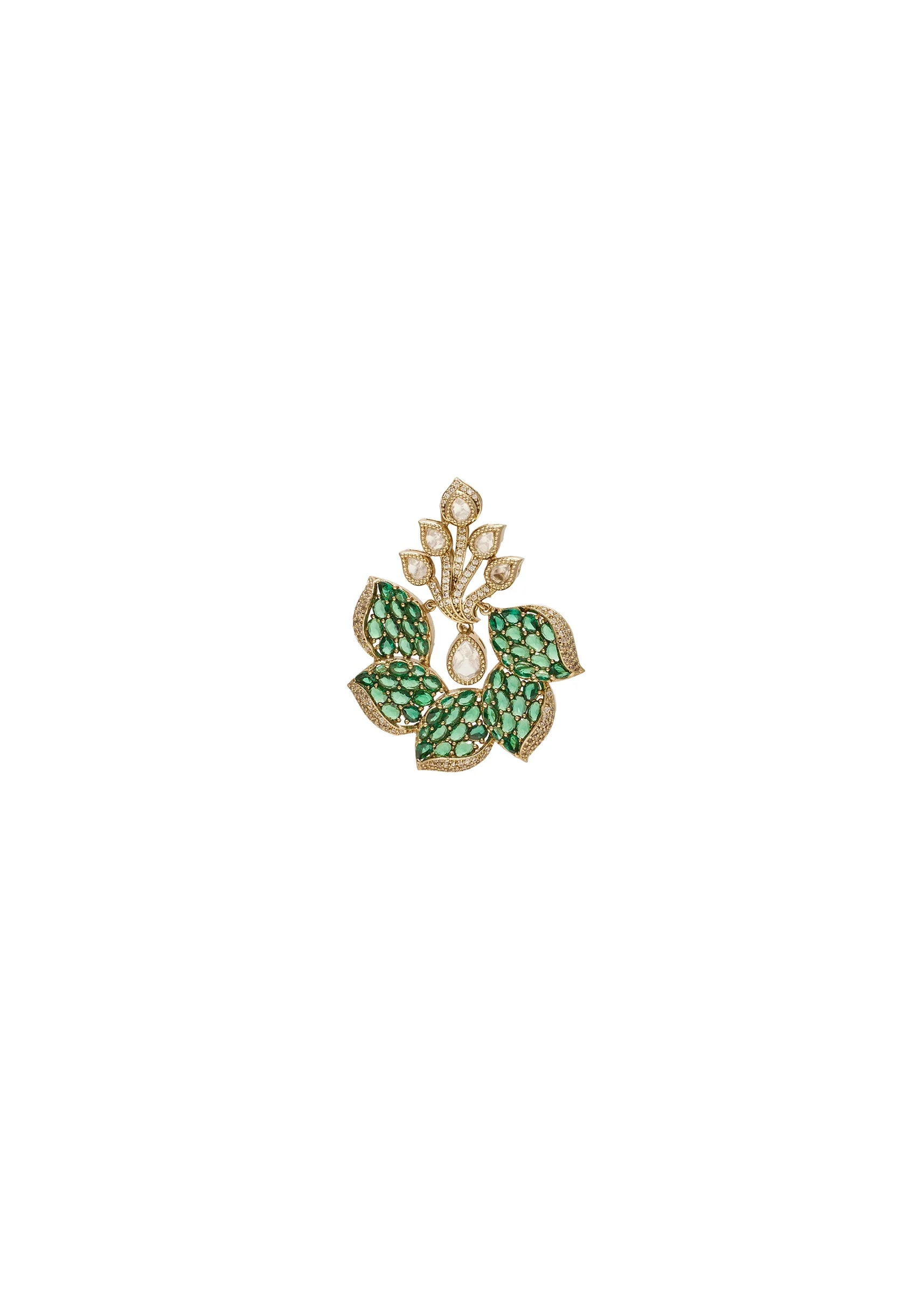 Green Kundan Occasion Earrings