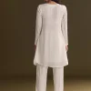 White Chinon Kurta Pant Set With Sequins Work
