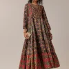 Black Patola Print Silk Long Kurti