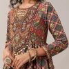 Black Patola Print Silk Long Kurti