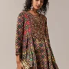 Black Patola Print Silk Long Kurti