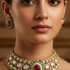 1062-red-and-green-rhodium-plated-cz-diamond-necklace-set-with-semi-precious-stones-1.webp Red and Green Rhodium Plated Cz Diamond Necklace Set with Semi Precious Stones
