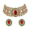 1062-red-and-green-rhodium-plated-cz-diamond-necklace-set-with-semi-precious-stones-2.webp Red and Green Rhodium Plated Cz Diamond Necklace Set with Semi Precious Stones