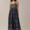 Blue Hand Dyed Ajrakh Jacket and Gown Set