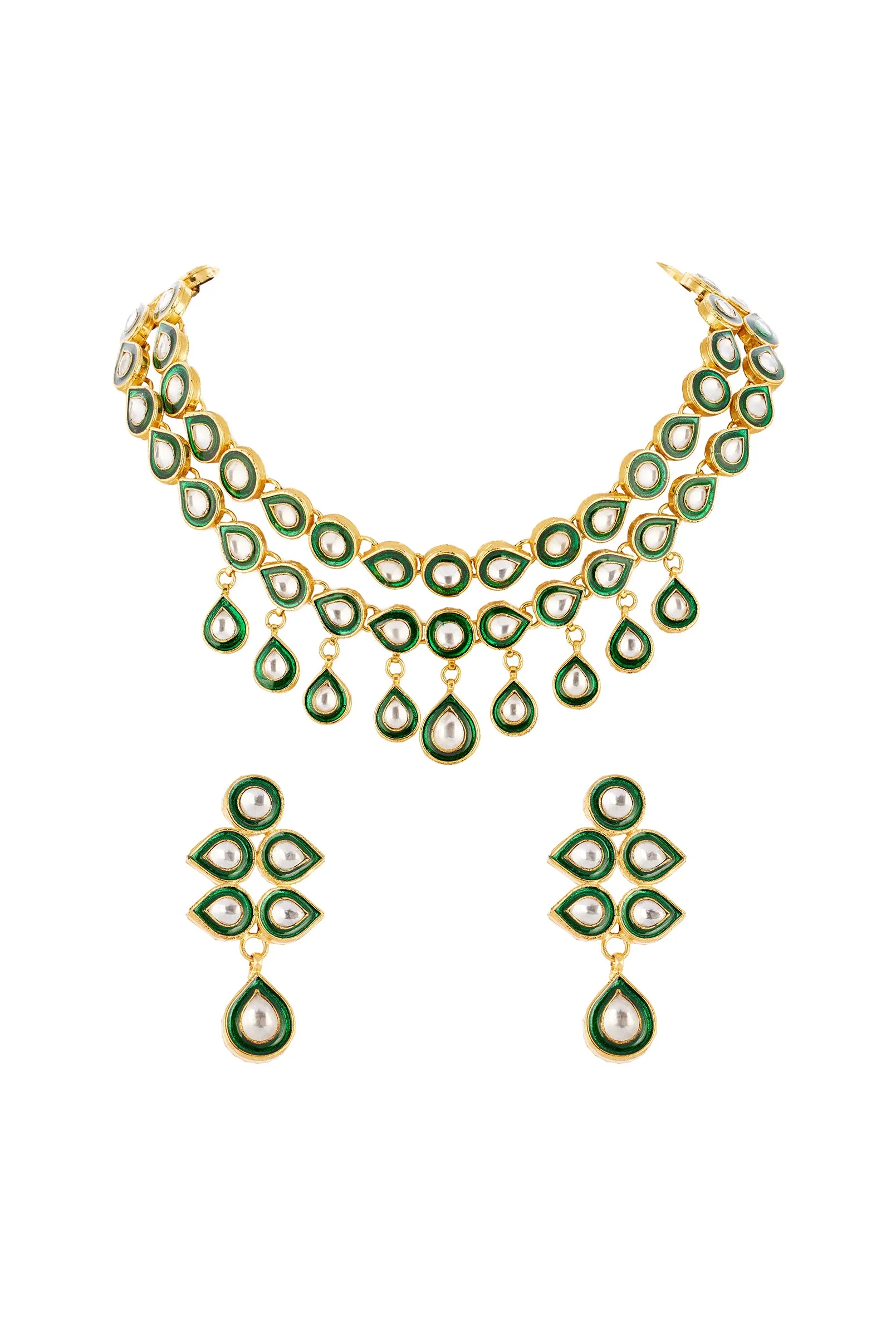 1063-gold-finish-necklace-set-in-kundan-polki-and-meenakari-detailing-2.webp Gold Finish Necklace Set in Kundan Polki and Meenakari Detailing