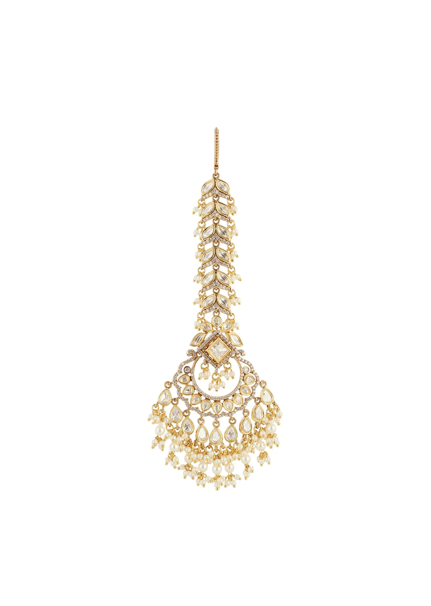 1064-gold-white-maangtikkas-with-polished-detail-2.webp Gold White Maangtikkas With Polished Detail