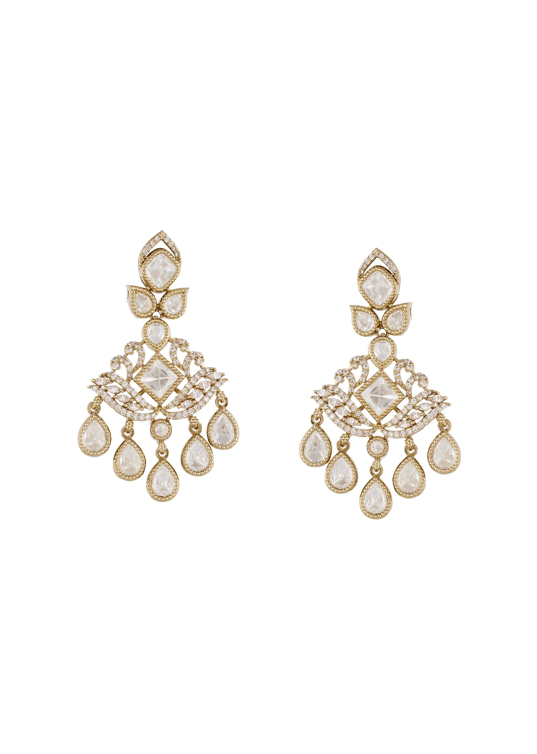 1065-gold-white-polki-earrings-with-timeless-detail-2.webp Gold White Polki Earrings With Timeless Detail
