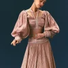 Beige Blouse With Double Layered Skirt