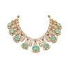Green And Red Stone Embellished Necklace Set