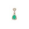 Green And Gold Teardrop Stone Pendant Necklace Set